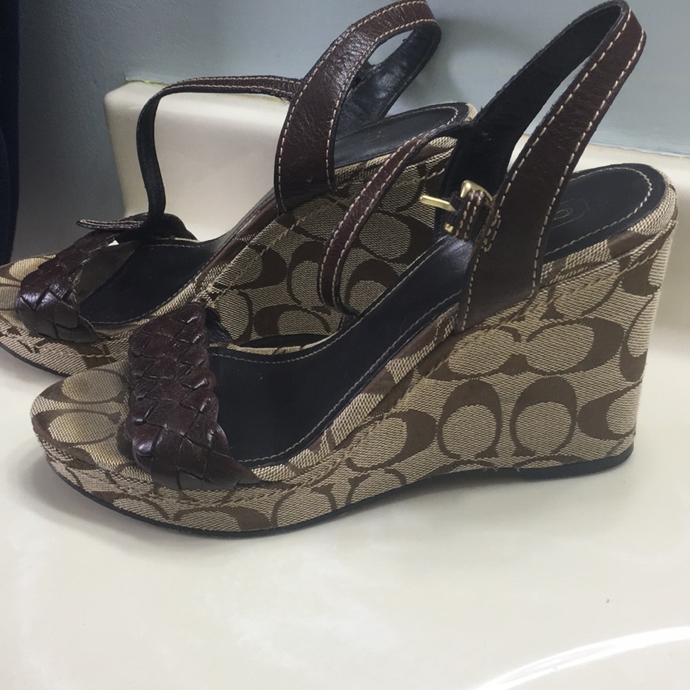 COACH printed wedges